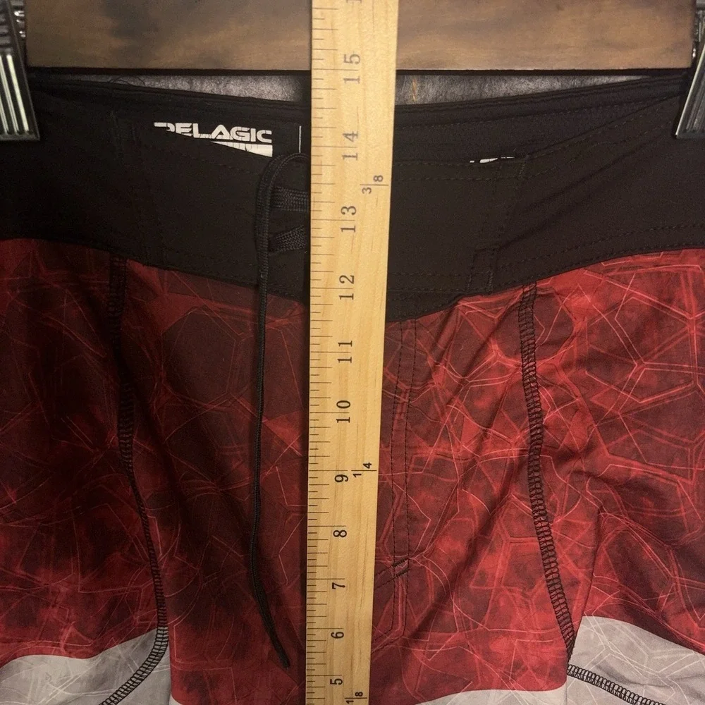 Pelagic Board Shorts Mens 38 Red White‎ Blue Hydro Lite Pro USA Patriot